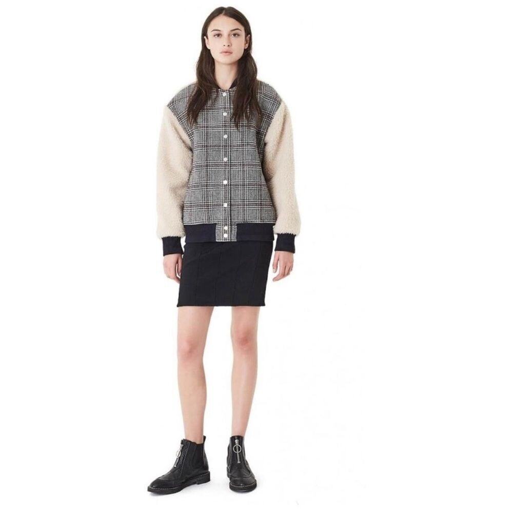 Carven Jacket Women's Medium French 40 Teddy Manches Sherpa Bomber